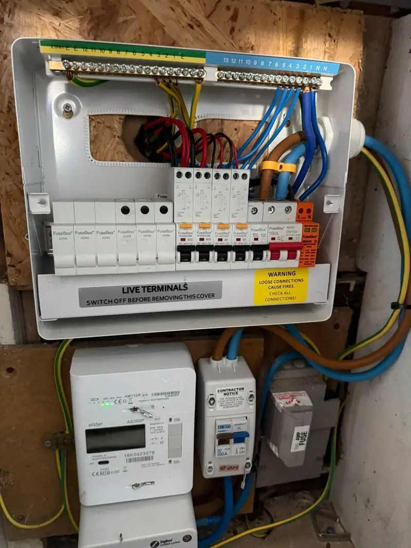 New RCBO consumer unit with every way labelled